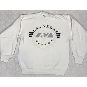 Blue Wave Las Vegas Nevada Sweatshirt Mens Large White Embroidered Logo Pullover